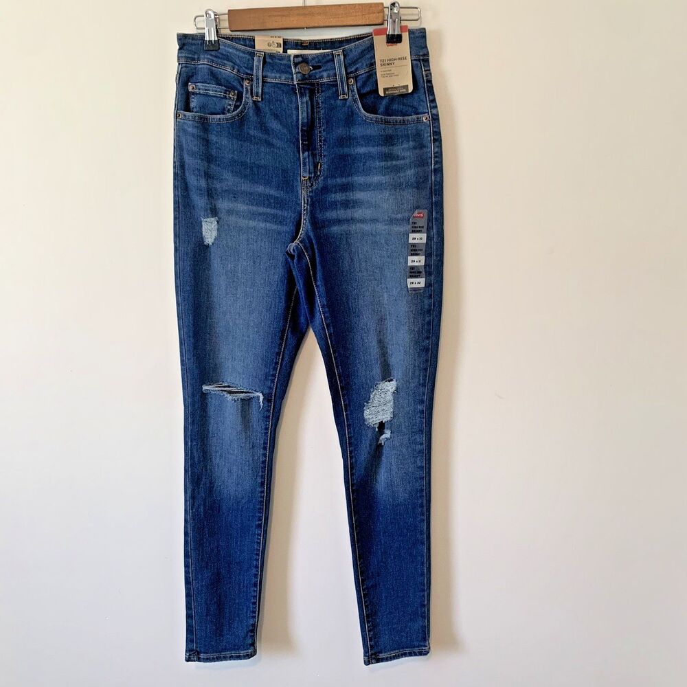 Levi's 721 High Rise Skinny Jeans Women's Size 8M W29 L30 Dark Wash NWT